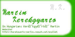 martin kerekgyarto business card